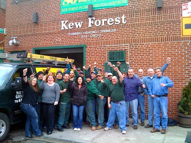 The Kew Forest team outside the shop